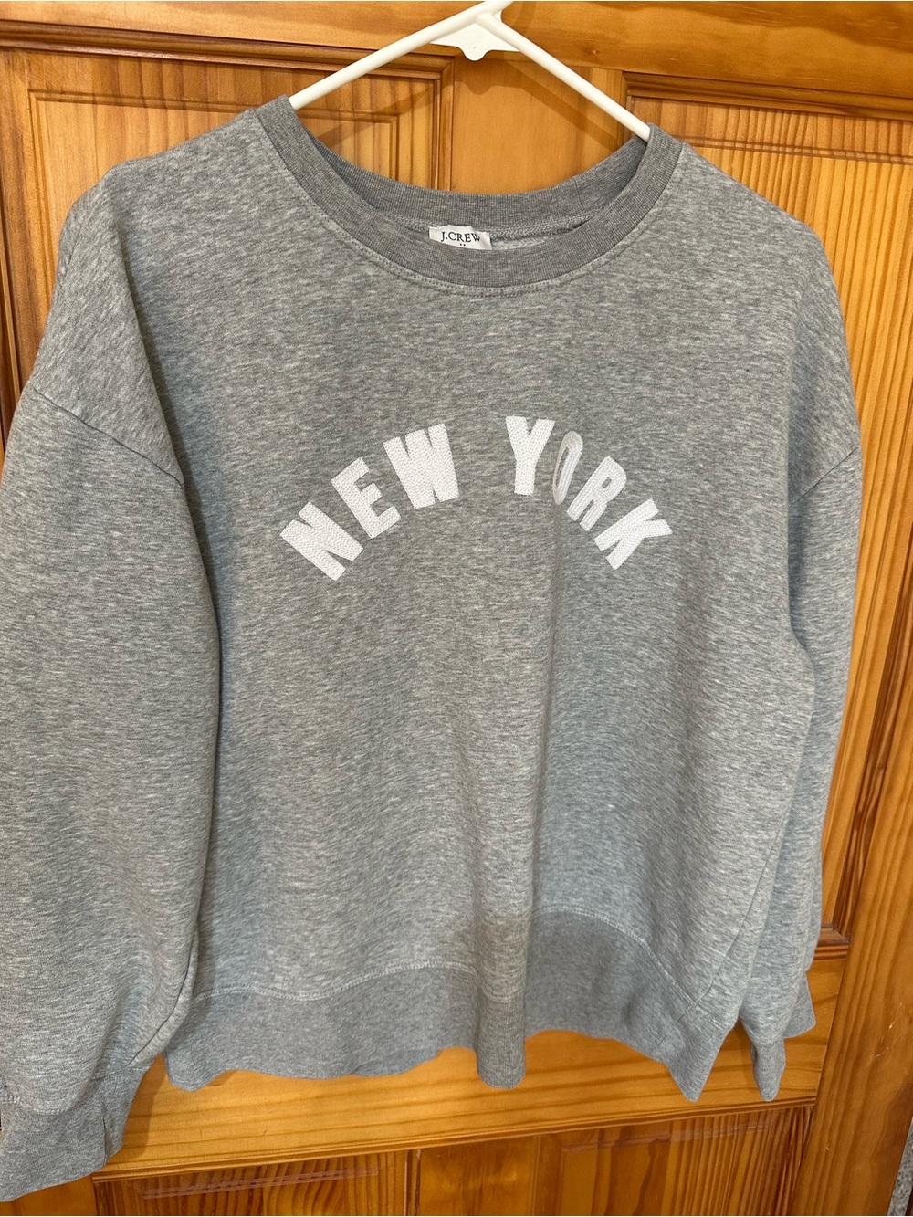J. Crew Gray Crewneck Sweatshirt with White "NEW YORK" Print